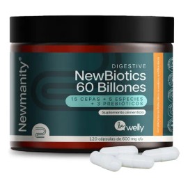 Newbiotics 60 Billones Con Magnesio Newmanity 120 Caps Sabor Sin Sabor