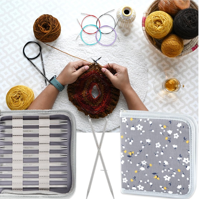 Svartur Lace Interchangeable Circular Knitting Needles, 5" Stainless Steel Interchangeable