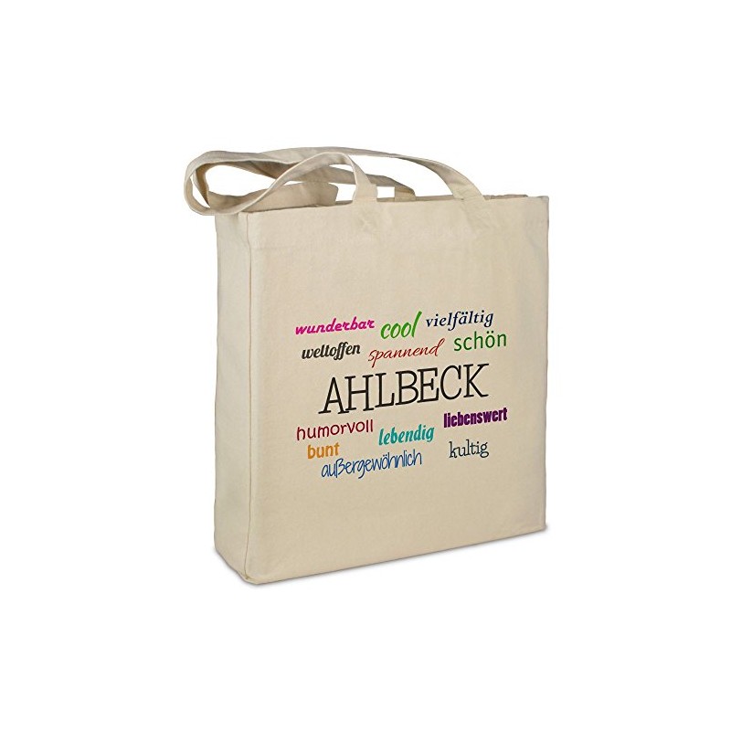 Stofftasche mit Stadt/Ort Ahlbeck - Motiv Positive Eigenschaften - Farbe