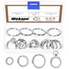 Wokape 16Pcs Keyring Assortment Kit, 0.47" 0.78" 1"(ID) O Rings