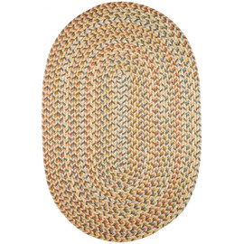 Super Area Rugs Confetti Indoor/Outdoor Braided Rug - Woven Rug Made in USA - Earth Beige - 20" x 30" Oval