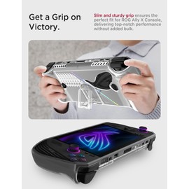 Miimall Klar Hülle Kompatibel mit ASUS ROG Ally X Hülle, Ultradünn Transparent TPU Hülle ROG Ally X Stand Case Anti-Gelb Staubdicht Stoßfest Schutzhülle mit Ständer für ASUS ROG Ally X 2024