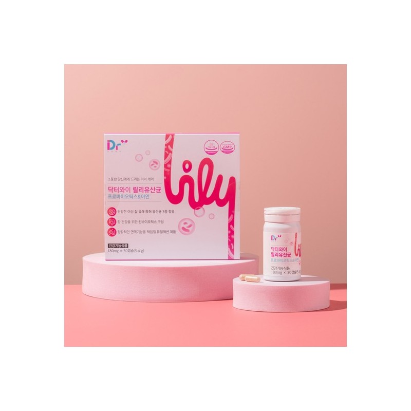 Dr. Y Lilly Probiotics 4 Boxes, Female Vaginal-Derived Probiotics, Zinc,