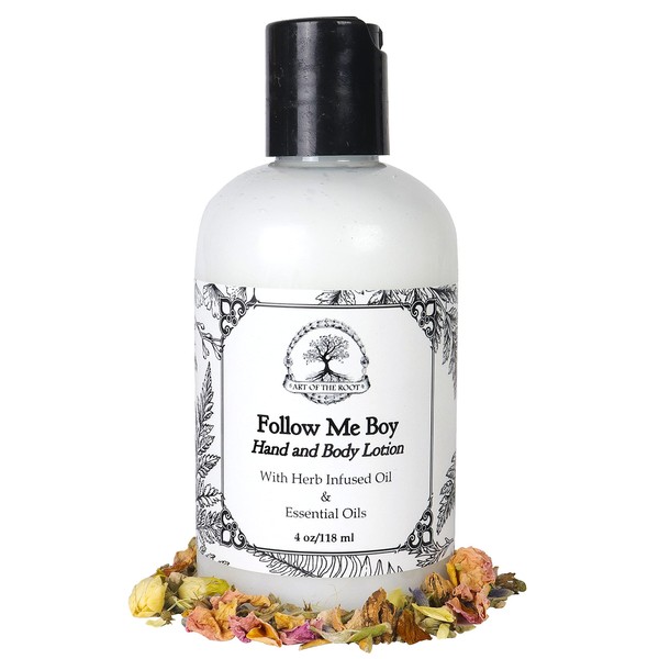 Art of the Root Follow Me Boy Hand & Body Lotion Hydrating Moisturizing Lotion for All Skin Types, Handmade with Herbs & Essential Oils, Jasmine Scent | Romance, Seduction & Relationships