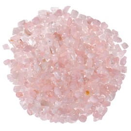 Asingeloo 5-8mm Natural Rose Quartz Tumbled Chip Stone Beads Bulk Irregular Shaped Drilled Loose Gemstones Beads with Box for DIY Jewelry Making