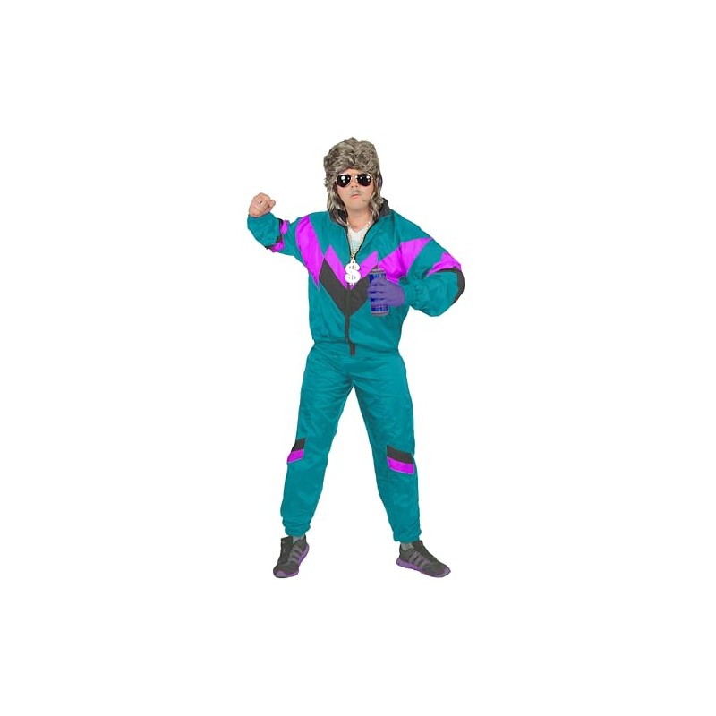 Foxxeo 80s Tracksuit Premium Costume for Men – Petrol Purple