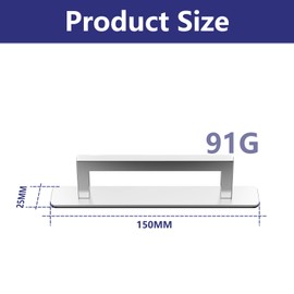 KIKISML 2PCS Self-Stick Instant Cabinet Drawer Door Handles, Aluminum Alloy Adhesive No Drilling Door Pull Handle for Drawer Closet Sliding Door Kitchen Cabinet- Silver