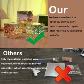 KINGCOO Finished Tulip Mirror Night Light 2-in-1 Mirror & Decorative Lights Bedroom Living Room Desktop Decoration Infinite Mirror Effect Girl Gifts (Pink 20LED)