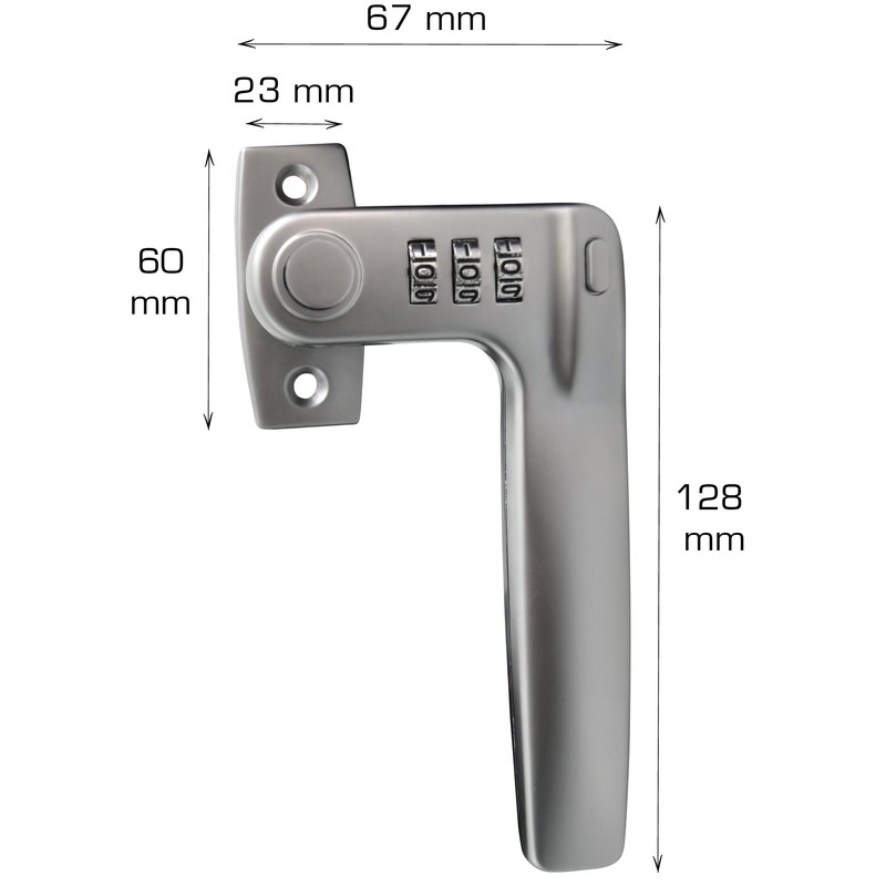 HOME IT 25202 SecuraLink-R Window Handle with Code Lock for