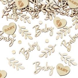 70 Pcs Baby Shower Decorations,Wooden Baby Shower Confetti Table Decoration