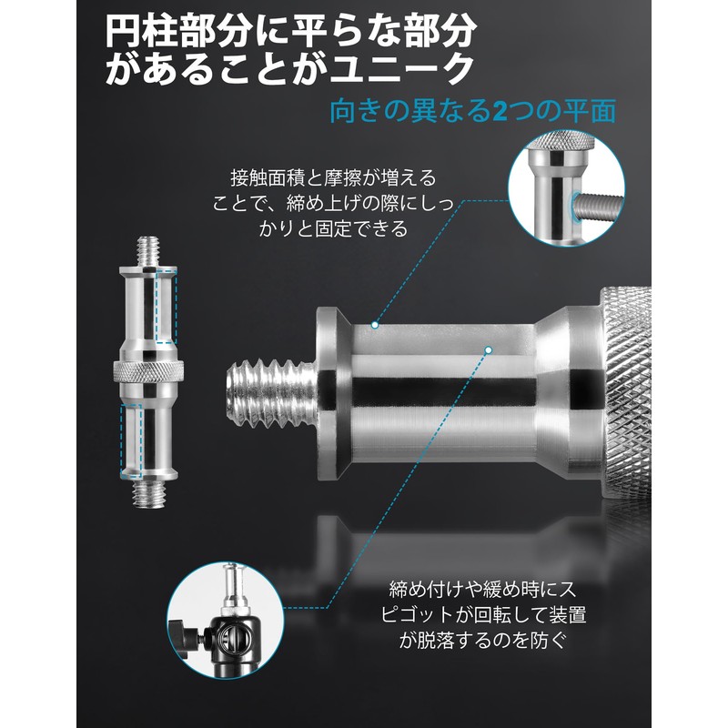 Selens 1/4"-3/8" Screw Spigot Flat Point Shooting Dowel Stand Adapter