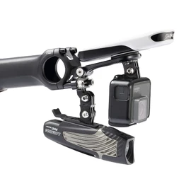 Cestbon Out Front Mount Compatible with Garmin Edge Wahoo Elemnt Bryton Stages Hammerhead Adjustable Combo Mount for Double Gopro