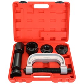 DASBET Ball Joint Removal Tool Kit | Ball Joint Press & U Joint Removal Kit Heavy Duty Ball Joint Press Fits Most 2WD and 4WD Cars Light Trucks 10PCS Ball Joint Service Tool Bushing Press Kit (Red)