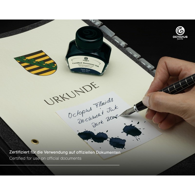 Octopus Fluids Document Ink Fountain Pen Ink for Notaries Registrars