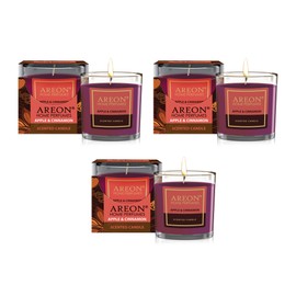 Areon Velas Aromáticas - Ambientador Difusor y Veladora Aromática Grande 120 ml - Aromatizante Casa con Velas Aromáticas Grandes y Vela Aromatica para un Ambiente Agradable (Aroma Apple & Cinnamon)
