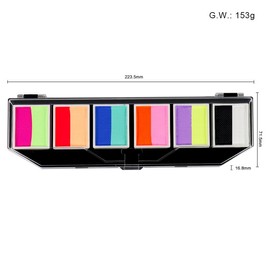 Face Paint Kit, 6 Colors, Water-Based, Kid-Friendly, Stage Makeup, Holiday Body Paint, Fluorescent, Quick Dry, Easy to Use, Vibrant Colors, Washable, Safe