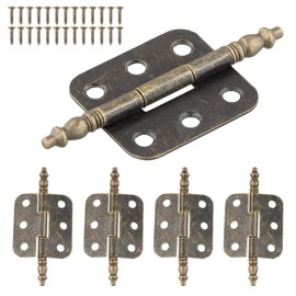 Godneei Set of 4 Small Brass Hinges, Durable Cabinet Hinges, Mini Internal Door Hinges, and Window Hinges, Decorative Brass Door Hinges for Furniture, Cabinets, and Doors