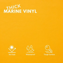 Marine Vinyl Fabric, Upholstery Faux Leather, Outdoor Boat Automotive, DIY and Crafting Pleather - Individual 1 Yard Cut 36"x54" (Yellow)