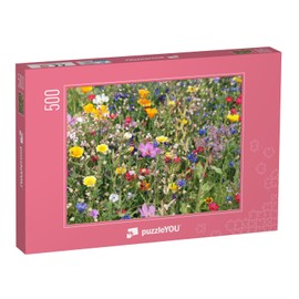 puzzleYOU: Puzzle 500 Piece Beautiful Colourful Meadow with Wildflowers - from the Flower Meadows, Flowers & Plants Puzzle Collection