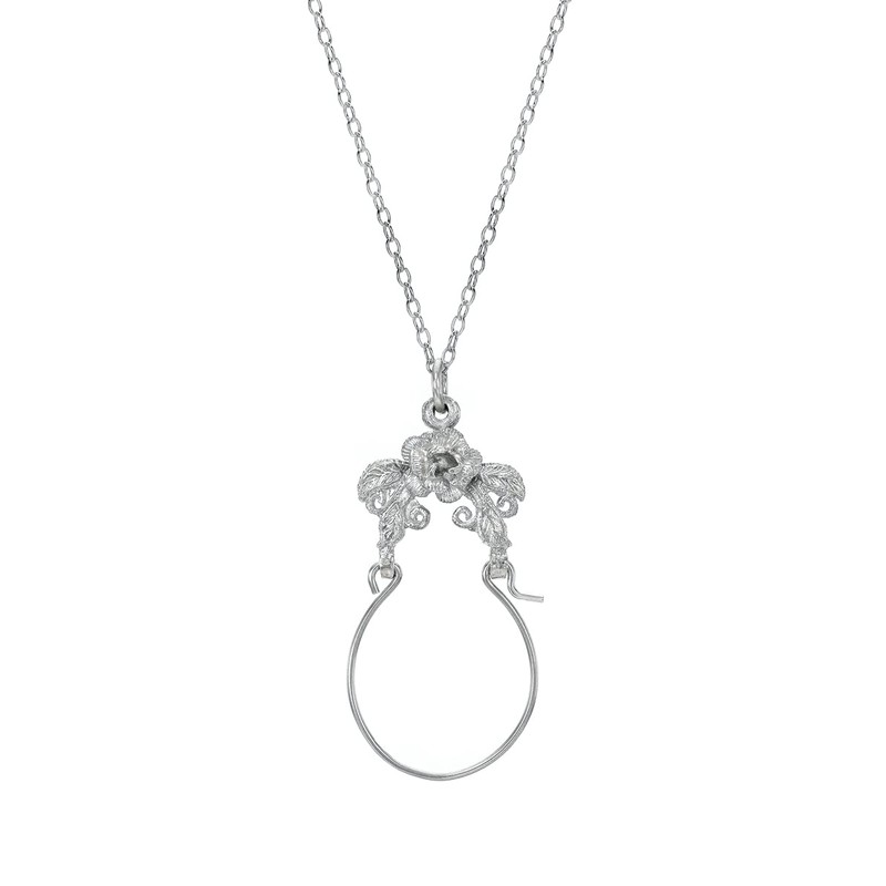 Sterling Silver Rose Flower Charm Holder