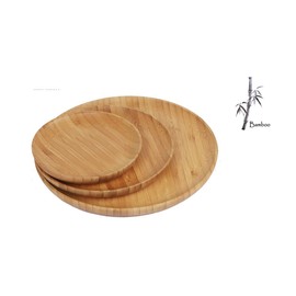 Generisch Bamboo Plates, Wooden Plates, Made of Environmentally Friendly Bamboo Wood, Set of 3