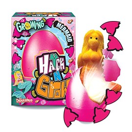 Hatch n Grow Mini – Mermaid Egg from Deluxebase, 6.5cm Water-Activated Hatching Egg & Surprise Growing Mermaid Toy, Fun Educational Toys & Gifts for Kids.