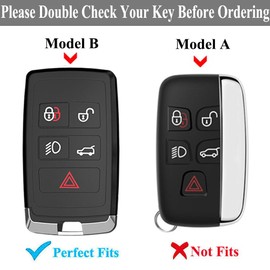 PaierPai Bling Diamond Key Fob Cover Compatible with Land Rover Range Rover Sport Evoque Velar Discovery Jaguar E-Pace F-Pace F-Type XE XF XJ (Silver, Model A)