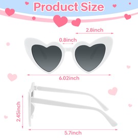 BOUBONI 6/12/24 Pack Heart Sunglasses Vintage Heart Shaped Glasses Bulk Bachelorette Sunglasses for Women Wedding Party (24, Multicolor)