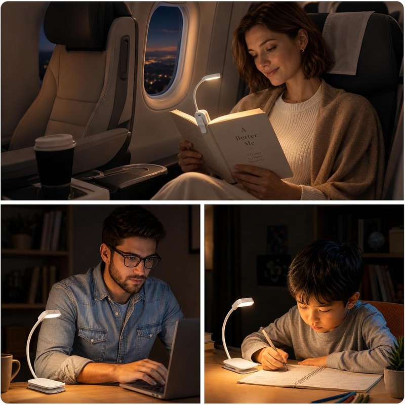 L?mpara Led Plegable con Clip para Libros