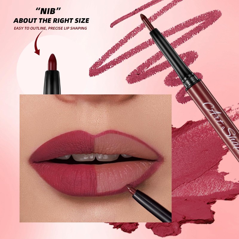 12PCS Matte Lip Liners Pencil Set, Nude Lip Contour Lipliner,