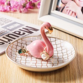 Titanape Flamingo Gifts for Women, Flamingo Ring Holder Trinket Dish, Ring Dish for Ring Necklace Earring Jewellery Holder, Birthday Christmas Valentine Gifts for Women Friend Mum Daughter