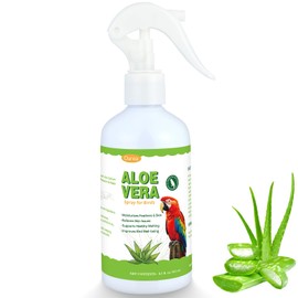 Aloe Vera Bird Spray, Moisturizes Feathers Soothes Dry Itchy Skin, Supports Molting Healthy Plumage, Prevent Feather Plucking Gentle Care, Safe Effective for Parrots Finches All Birds, Odor-Free