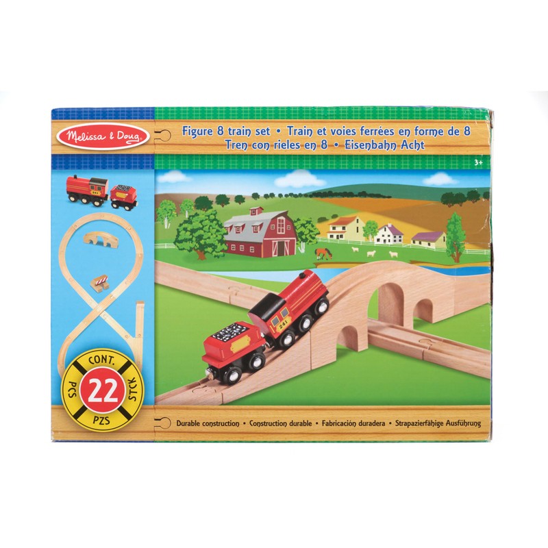 Melissa & Doug Classic Wooden Figure Eight Train Set (22