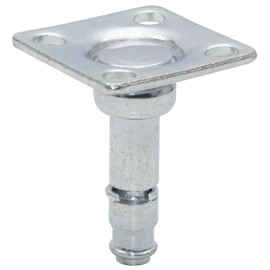 Wagner 11008799 Screw-On Plate 2-Piece 28 x 28 / Diameter 8 mm x 10/26/35 mm, Bore 19 x 19 x Diameter 5 mm, for Furniture Castor / Furniture Glides with Holder 8 mm, Galvanised Steel, Clamping Ring
