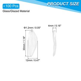 PATIKIL Leaves Beads, 100Pcs Crystal Leaves Beads Translucent Czech Glass Beads Spacer Bead for DIY Jewelry Making Bracelets Necklace, White