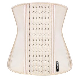 KIMIKAL Women Waist Trainer Corset Belt: Under Clothes Sport Tummy Control Long Torso Shapewear Beige