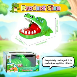 Camilife Crocodile Game, Croco Doc Game Toy, Crocodile Teeth, Action Skill for Family Game, Test Your Happiness, for Children, Family Game, Party Game (Green S)