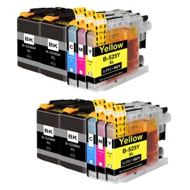 Supply Guy 10 Printer Cartridges Compatible with Brother LC-529 LC-525 for DCP-J100 DCP-J100 Series DCP-J105 MFC-J200