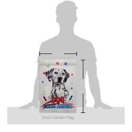 Breeze Decor Patriotic Dalmatian Garden Flag Set with Stand Dog Puppy Spoiled Paw Canine Fur Pet Nature Farm Animal Creature House Banner Small Yard Gift Double-Sided, Made in USA