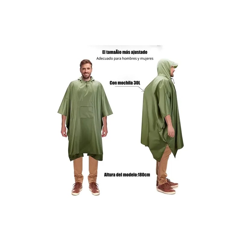 Chubasquero Impermeable Portátil Con Manga Con Capucha