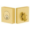 Emtek 8469-US4 Satin Brass Square Deadbolt, Key Lock