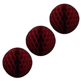 3-pack 5 Inch Honeycomb Tissue Paper Balls (Maroon)