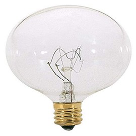 Satco S3822 120V Candelabra Base 25-Watt G16.5 Light Bulb, Clear