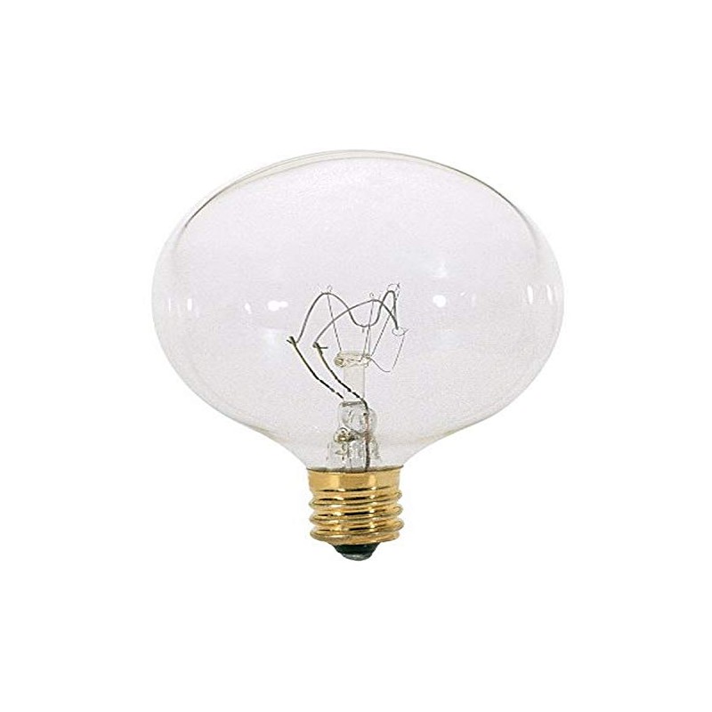 Satco S3822 120V Candelabra Base 25-Watt G16.5 Light Bulb, Clear