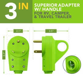 Leisure Cords 30 AMP Male RV Receptacle Plug Electrical Plug Adapter with Handle (30-Amp Male)