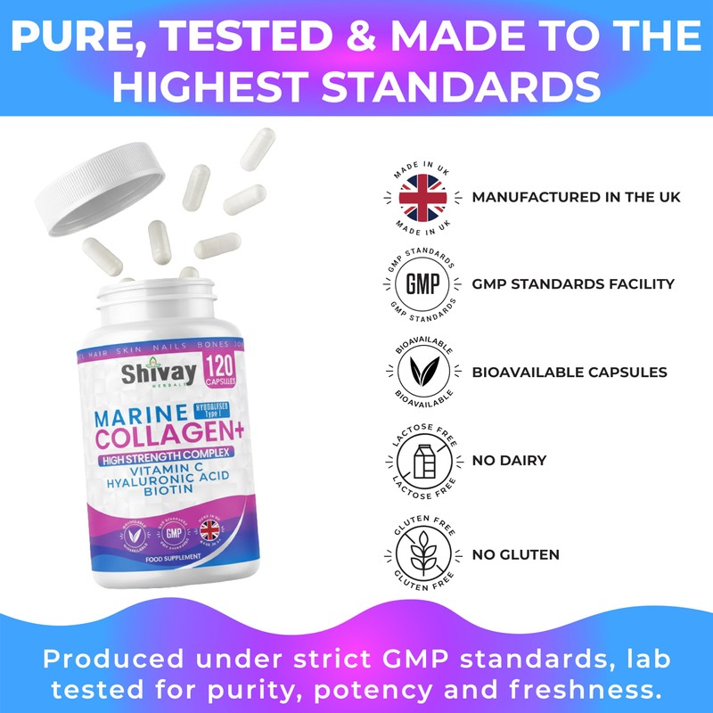 Marine Collagen Complex with Vitamin C, Hyaluronic Acid, Biotin |