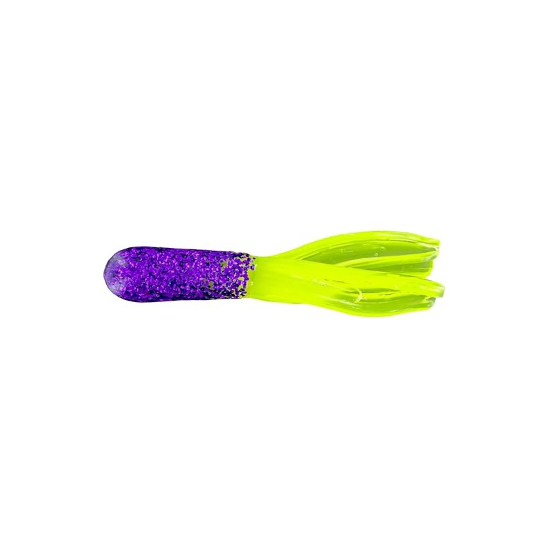 Big Bite Baits 1.75" Crappie Tube/Purple Glitter/Chartreuse (10 Pack)