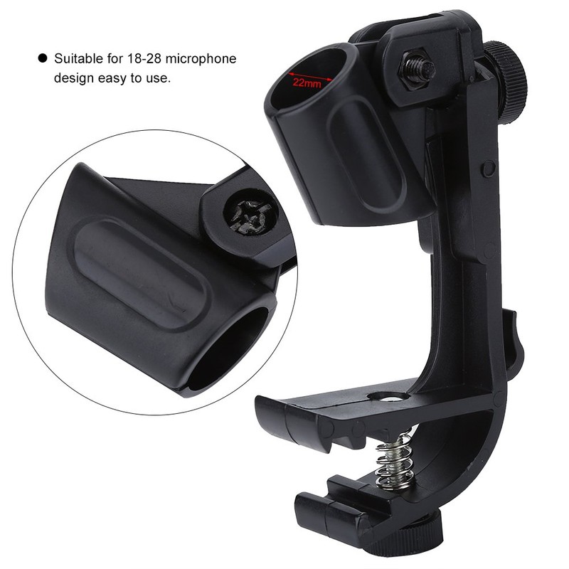 Drum Microphone Clips, 2 Pieces, Adjustable Plastic, Shockproof Drum Rim