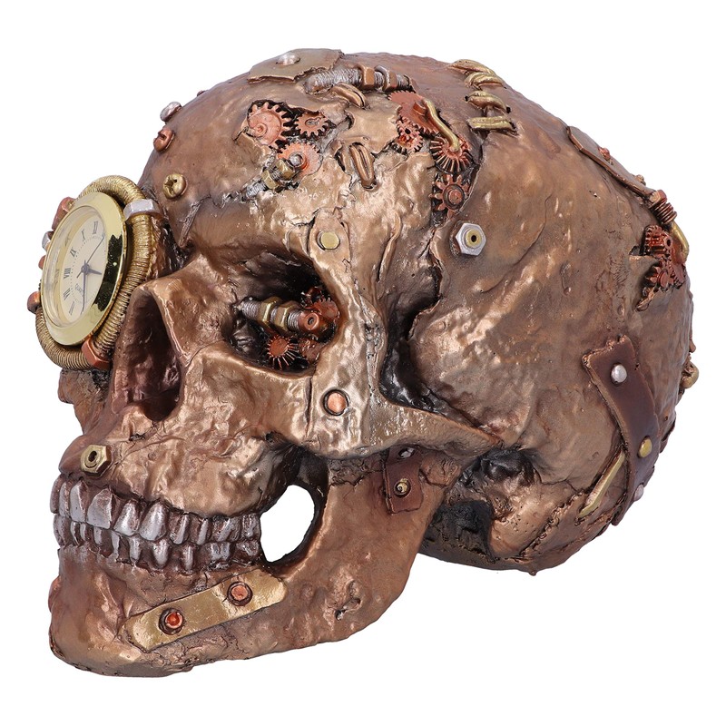 Nemesis Now, Bronze, Scrapped Skull Steampunk Skeleton Figurine, 19cm
