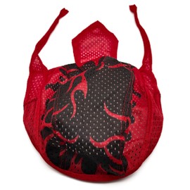 [Trifong] Bandana Cap for Men - Pirate Design, Pure Cotton Material, Breathable Mesh & Double Sweat Absorption Structure, Quick Drying, Summer Outdoor Hat, Black & Camo, For Bicycle, Bike, Sports, Red